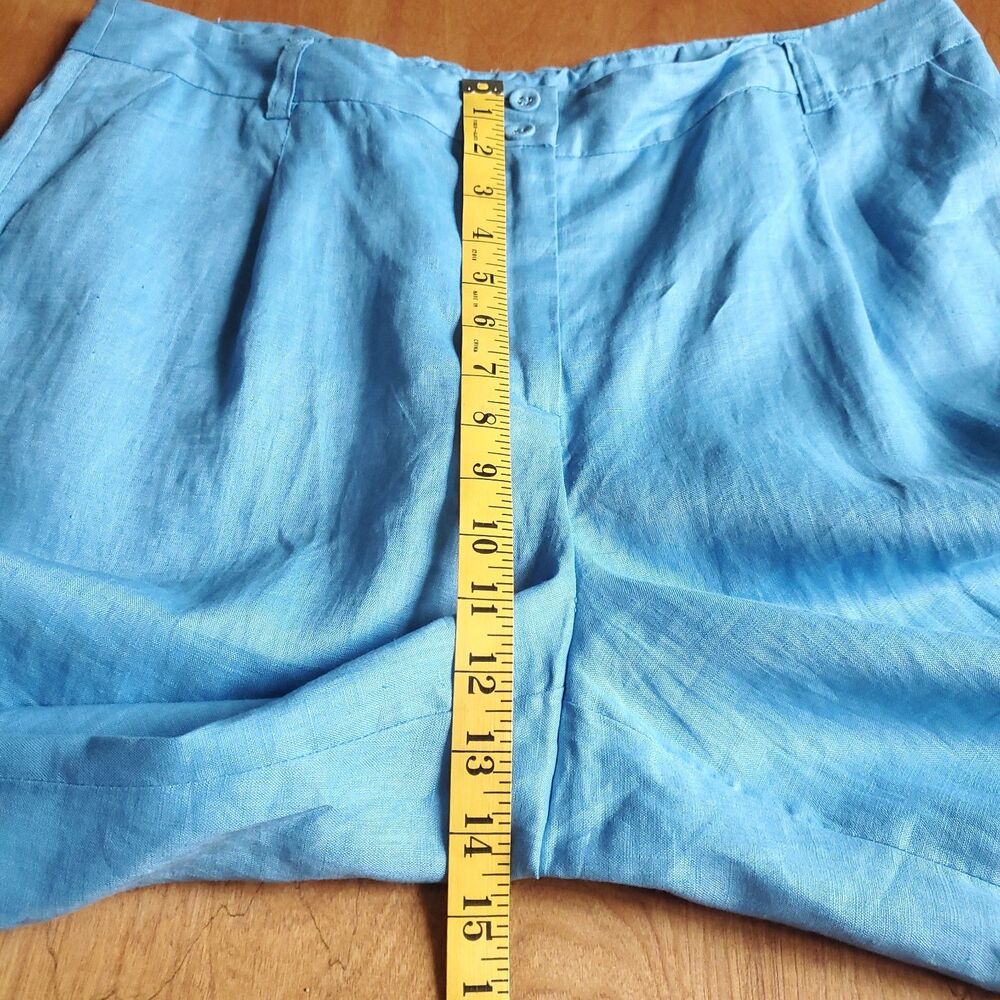 NEW Coldwater Creek Linen Trousers Womens 16 Blue Willow Fit Pants 35 x 32 - Picture 8 of 11